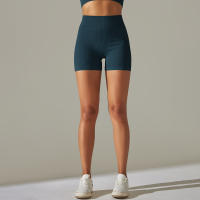 Hamidou-pantalones cortos de Yoga para mujer, Shorts deportivos de cintura alta, sin costuras, con realce de glúteos, para gimnasio, entrenamiento de verano - details 24