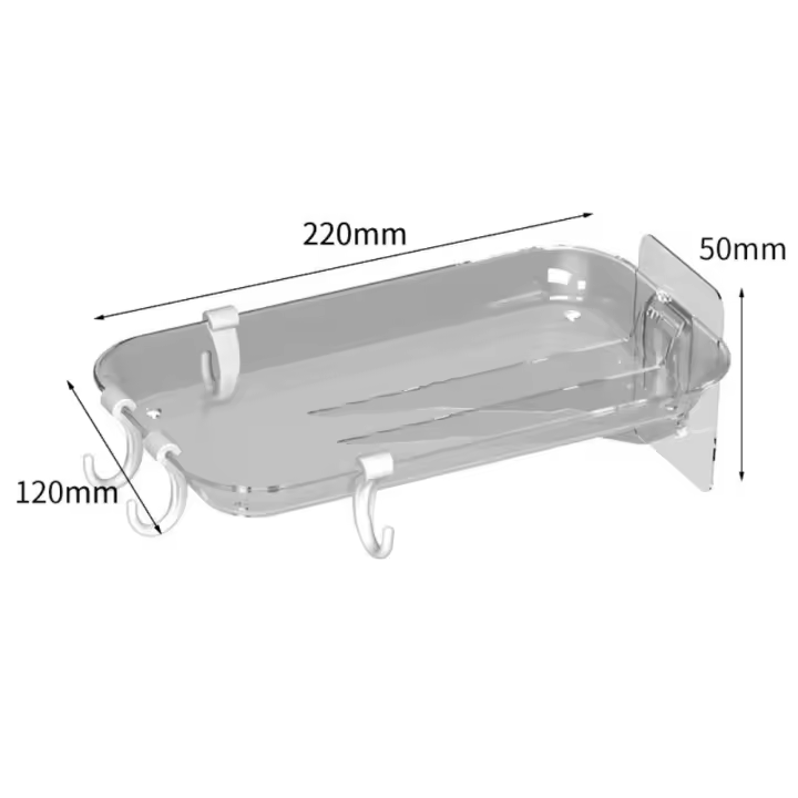 Estante de almacenamiento de plástico para grifo de fregadero, escurridor de paños de cocina transparente sin perforación, resistente al agua, sin daños, para baño, 3 uds. - 1