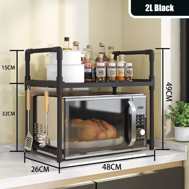 Elevado Diseño de Estante de Especias Moderno Minimalismo Microwave de Almacenamiento - 1