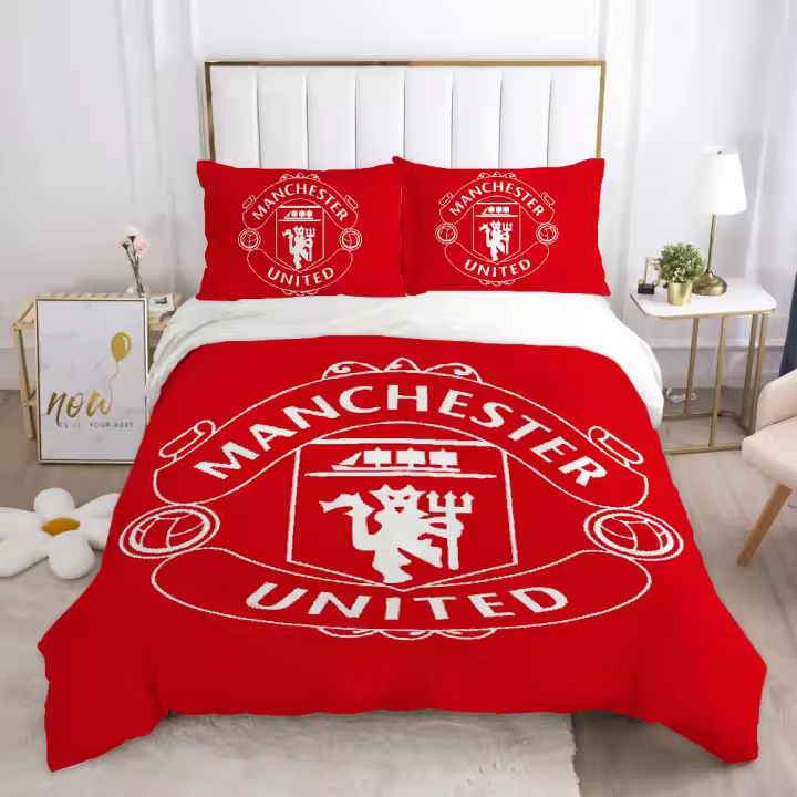 U-united-d fc-funda de oso, edredón doble, juegos de cama, edredón m-manchester-r, funda Queen, edredón - 1
