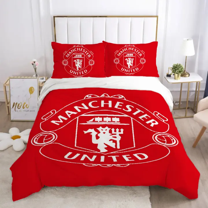 U-united-d fc-funda de oso, edredón doble, juegos de cama, edredón m-manchester-r, funda Queen, edredón - 1
