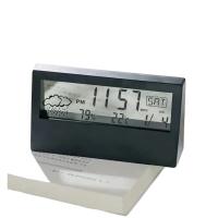 Reloj Despertador Eléctrico de Escritorio LCD Moderno Blanco, Calendario, Temperatura Digital, Operado por Batería - details 1