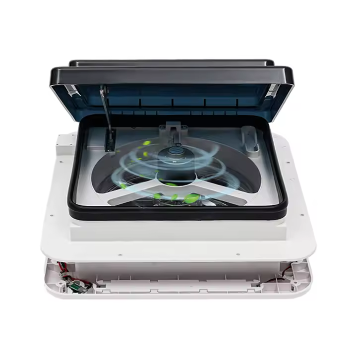 Cncest-ventilador de techo de 12V para caravana, Ventilación de tragaluz con luz LED, autocaravana, autocaravana - 1