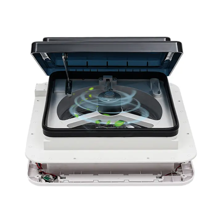 Cncest-ventilador de techo de 12V para caravana, Ventilación de tragaluz con luz LED, autocaravana, autocaravana - 1