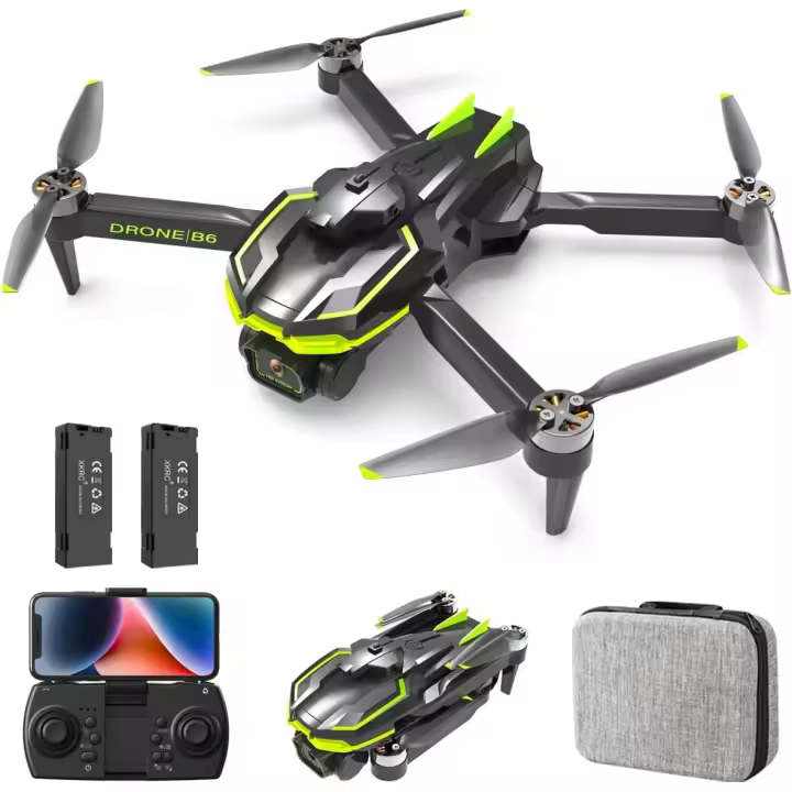 Drone con Cámara 1080P HD, Adecuado para Principiantes, Motor Sin Escobillas Drone 45 Minutos de Tiempo de Vuelo Largo Altitud Hold Evitación de Obstáculos RC Quadcopter Juguetes, Adecuado para Niños Adultos, Verde - 1