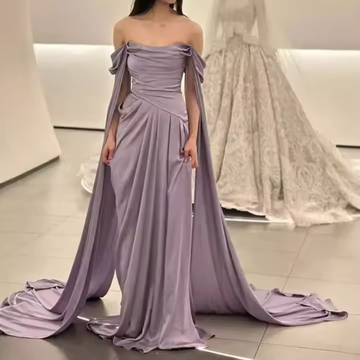 Nicho de estilo francés sin tirantes para mujer en el verano de 2025, vestido de novia, vestido de novia largo y ligero - 1