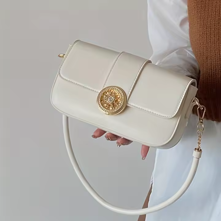 Elegante Bolso de Hombro de PU Beige con Borlas Diseño Inspirado de Bolso Cruzado de Diseñador - 1