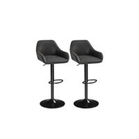 Juego de 2 Taburete de Bar Taburete de Altura Ajustable 89-111 cm Taburete Industrial Metal Silla de Cocina Tasburete Alto para Cocina Bar Comedor Gris Claro - details 4