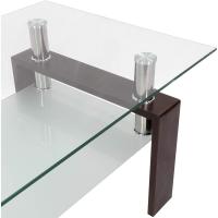 Mesa Moderna de Centro con Tapa de Cristal Transparente y Base de Metal Negro (100x60 cm) - details 22