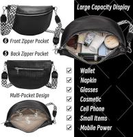 Riñonera de Piel Negra para Mujer, Bolso de Moda, Pequeño,Adecuado para Viajes de Uso Diario, Negro - details 1
