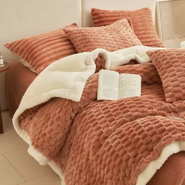 Funda nórdica para edredón grueso y cálido, ropa de cama de terciopelo, 220x240 - 1