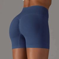 Crossover mujeres deporte gimnasio entrenamiento correr cintura alta Yoga Push Up cadera sin costuras Fiess Shorts - details 14