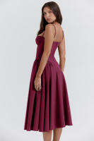 Vestido de mujer sin mangas y hombros, diseño elegante, vestido de corte - details 14