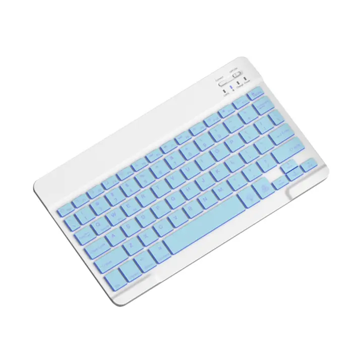 Teclado retroiluminado de 10 pulgadas, Mini teclado silencioso portátil Bluetooth para teléfonos móviles, tabletas y portátiles, teclado inalámbrico H - 1