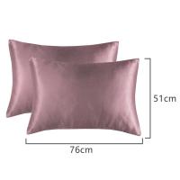 Fundas de almohada de refrigeración de satén, fundas de almohada de Color sólido con diseño de sobre para dormitorio, uso en verano - details 2