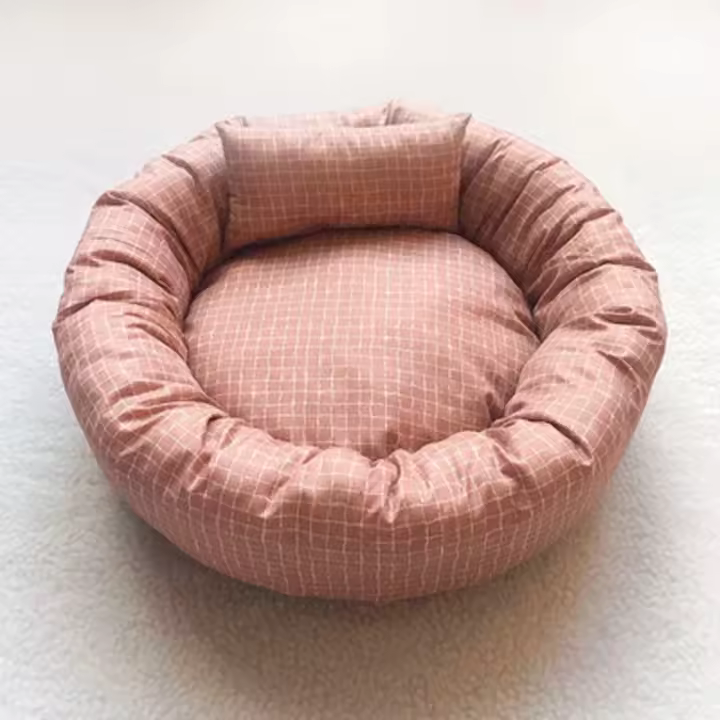 Cama de Mascota Suave de Tela Cojín para Dormir de Gato con Almohada Cama de Perro de Tela Suave para Todas las Estaciones - 1