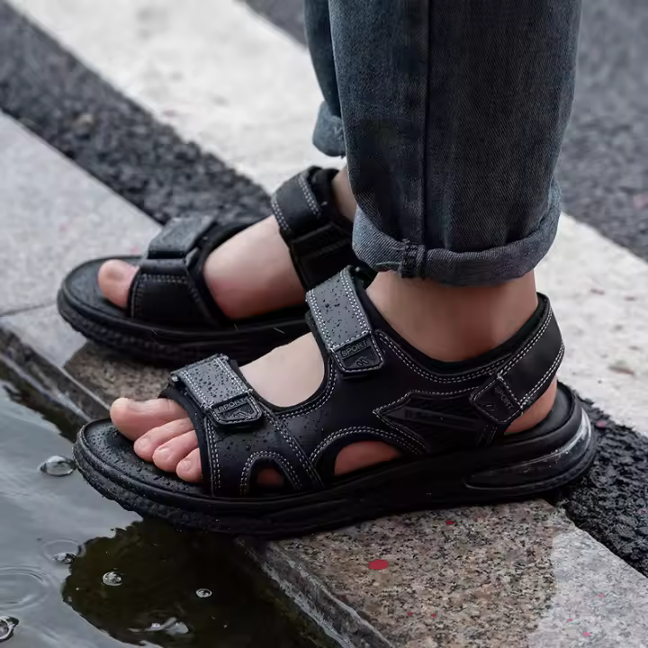 Verano transpirable de suela blanda zapatos de playa con punta abierta cojín de aire antideslizante deportes al aire libre y ocio sandalias que aumentan la altura - 1
