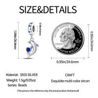 Colgante de Pulsera de Plata de Ley 925 Diseño de Salto al Océano de Búzos Azules - details 0