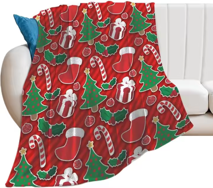 Manta de franela suave para sofá cama, manta cálida de Navidad, esponjosa - 1