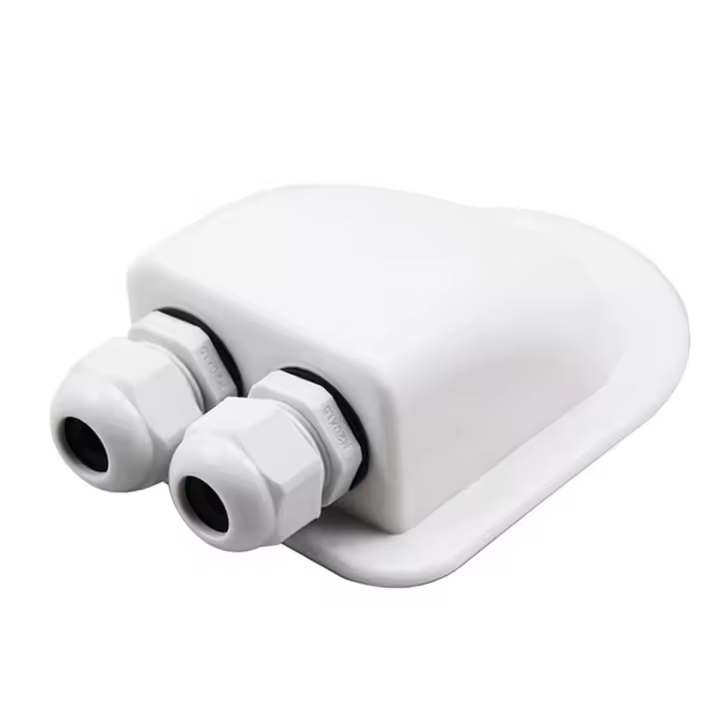 Caja de prensaestopas de entrada de doble Cable, Panel Solar, caja de prensaestopas de entrada de Cable para techo, autocaravana, doble orificio, RV, yate, accesorios para coche - 1