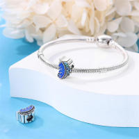 Encantos de Plumas de Plata Esterlina S925 para Mujeres Regalo de Joyería Fina para Cumpleaños Ajustables a Pulseras Originales de 3mm DIY con Zirconia - details 3