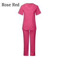 Uniforme de trabajo de enfermera de manga corta con cuello en V de color sólido para mujer, conjunto de ropa de trabajo de enfermería médica para médico de hospital, ropa de cirugía Dental - details 6