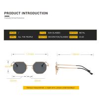 Gafas de Sol Retro de Metal Poligonal Marca de Lujo para Hombres y Mujeres Protección UV400 - details 14