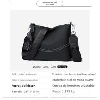 Bolso cruzado de cuero de vaca de gran capacidad Bolso de hombro para mujer 23*19*13cm - details 0
