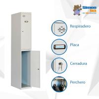 Taquilla Vestuario Metálica 2 Puertas Incluye Llave 1800x300x500 mm Gris Simonlocker - details 3