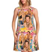 Vestido veraniego suelto personalizado H-Fine e Album S-Styles con estampado de bolsillo, vestido sin mangas para mujer para vacaciones en la playa - details 24