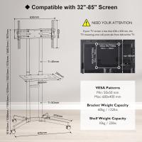 Bontec Soporte Universal para TV Móvil, Compatible con Plasma LCD/LED/OLED, 32-85 Pulgadas, Carga Máxima 60kg, MAX VESA 600 x 400 mm - details 11