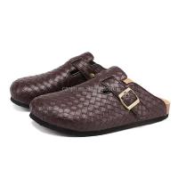 Nuevas zapatillas de corcho gruesas de alta calidad para mujer 36-45, sandalias de cuero tejidas con diseño de moda con hebilla de gran tamaño para hombres, baratas de fábrica - details 3