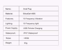 Vibrador Anal LED con Control Remoto Inalámbrico Masajeador Prostatico para Hombres y Mujeres - details 10