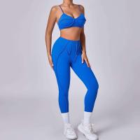 Conjunto de yoga Ustado de 2 piezas, conjunto de gimnasia para mujer, sujetador realzado de lana negra, pantalón corto de entrenamiento, body de cintura alta, Tre de Fiess, - details 29