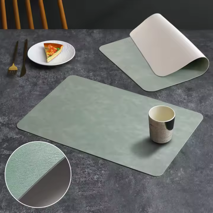 Manta de Mesa de Cuero a Cuadros Impermeable Doble Capa de Cuero de Vaca con Patrón Occidental - 1