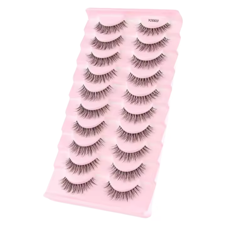 Pestañas postizas transparentes 10 pares de simulación natural ideal para principiantes en maquillaje - 1