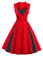 Women retro vintage 50s 60s swing summer party dress elegant - details 1