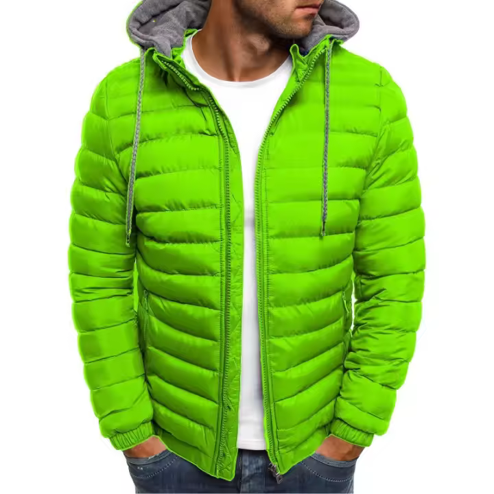 Chaqueta con capucha de algodón para hombre, camiseta corta, informal, nuevo estilo - 1