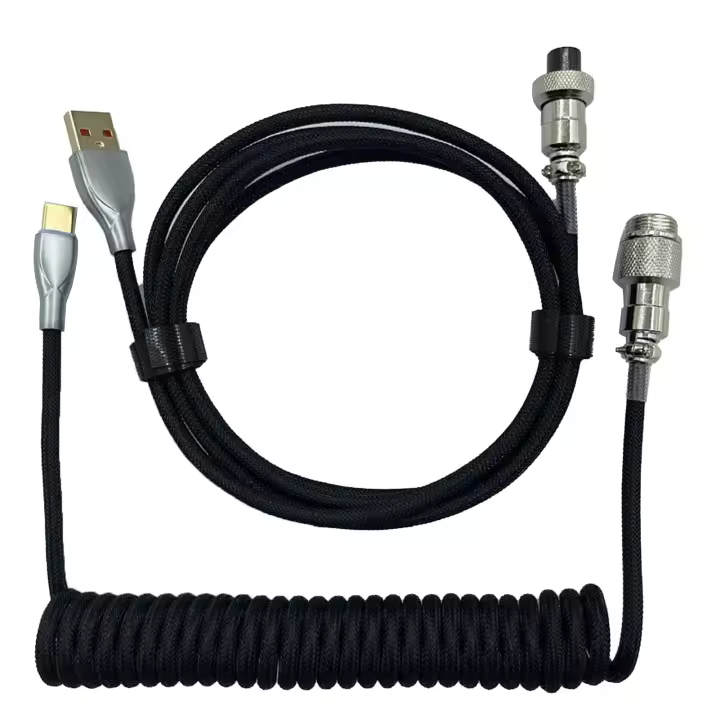 Accesorios de teclado, Cable de teclado en espiral retráctil para juegos, conector resistente - 1