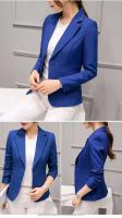 Traje de oficina para mujer, cárdigan de punto de manga larga con un solo botón, abrigo de Color sólido, novedad de 2024 - details 7