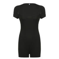 BUNO-mono informal para correr, peleles ajustados, color negro liso, sin mangas, cuello alto, monos deportivos para Fitness, trajes básicos que combinan con todo - details 22