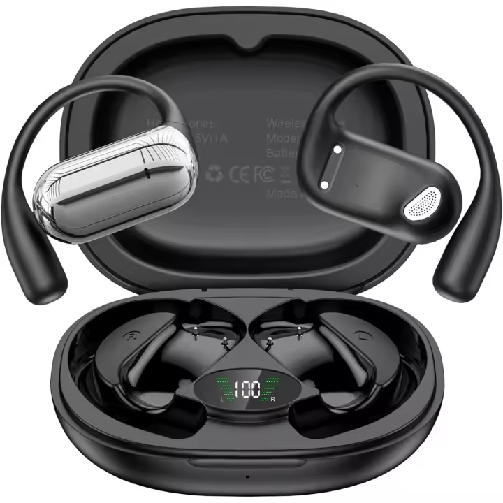 Auriculares con traductor de idiomas AI, auriculares de traducción OWS 3 en 1 en tiempo real, 150 idiomas y acentos y paquete sin conexión de 10 idiomas, negro - 1
