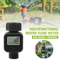 Medidor de flujo de agua Digital, medidor de agua con manguera de 3/4 ", medición de consumo y flujo de agua con conectores rápidos para jardín al aire libre - details 0