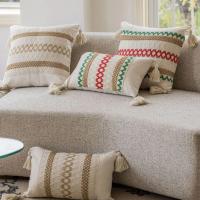 Funda de almohada con borlas para sala de estar, cojín de cama, almohada de cintura, funda de cojín de lujo ligera - details 8