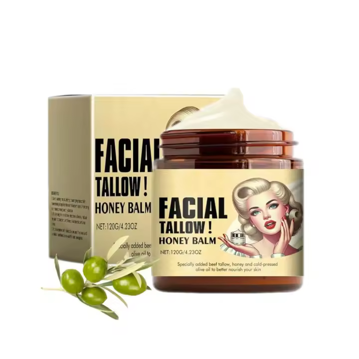 2025 nuevo estilo batido y bálsamo de miel para la cara, crema hidratante, crema facial con acabado de hierba alimentada, loción corporal, sebo de ternera para la piel - 1