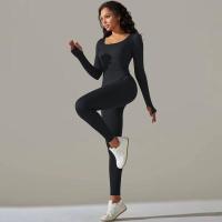 Ropa de una pieza con rosca, mono de Yoga sin costuras, Control de barriga, ropa de ejercicio de manga larga, elástico - details 13