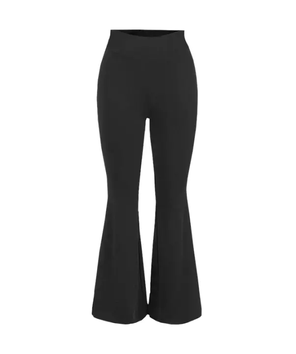 Leggings de Flare Negros Suaves para Workout Pantalones de Yoga Traje Deportivo Casual para Gimnasio - 1