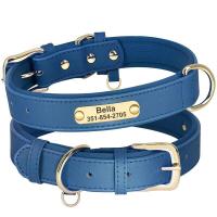 perro cuero PU personalizado, collares acolchados suaves, Collar identificación de mascota grabado gratis para perros pequeños y - details 4