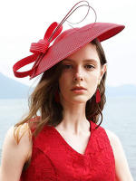 Sombrero de Fedora para Mujeres en Poliéster Negro y Blanco Estilo Vintage para Bodas y Iglesias Diseño Floral Tamaño Ajustable Largo de Verano - details 5