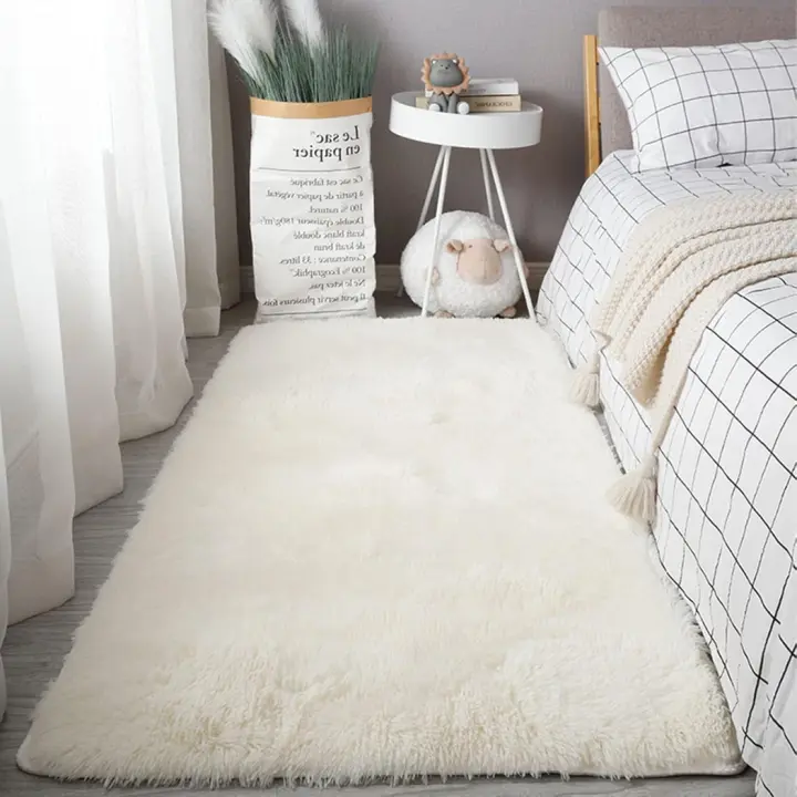 Suaves alfombras de salón, modernas alfombras de dormitorio, afelpadas antideslizantes y aptas para esponjas de interior, alfombras de cabecera, alfombras de suelo de capa completa, disponibles en varios colores - 1
